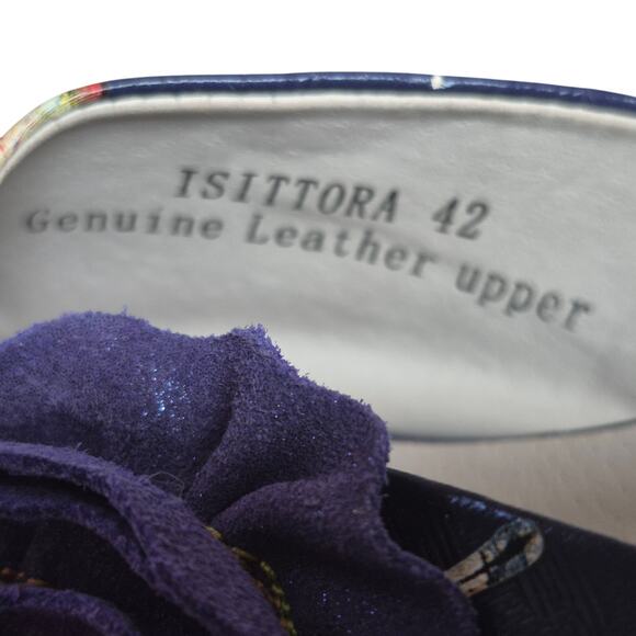 L'Artiste Isittora Blue Pink Floral Stack Heel Sandals Shoes 42 US  10 1/2 - 11 - Picture 4 of 5